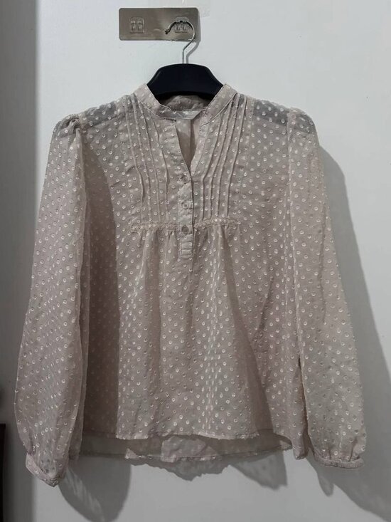Tops - Beige Textured Blouse